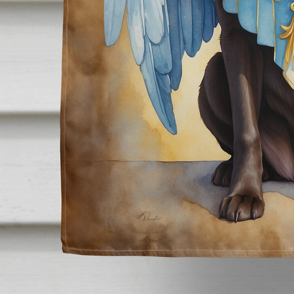 Chocolate Labrador Retriever My Angel House Flag 28x40 Porch Sleeve Pole Decorative Outside Yard Banner Artwork Wall Hanging, Polyester