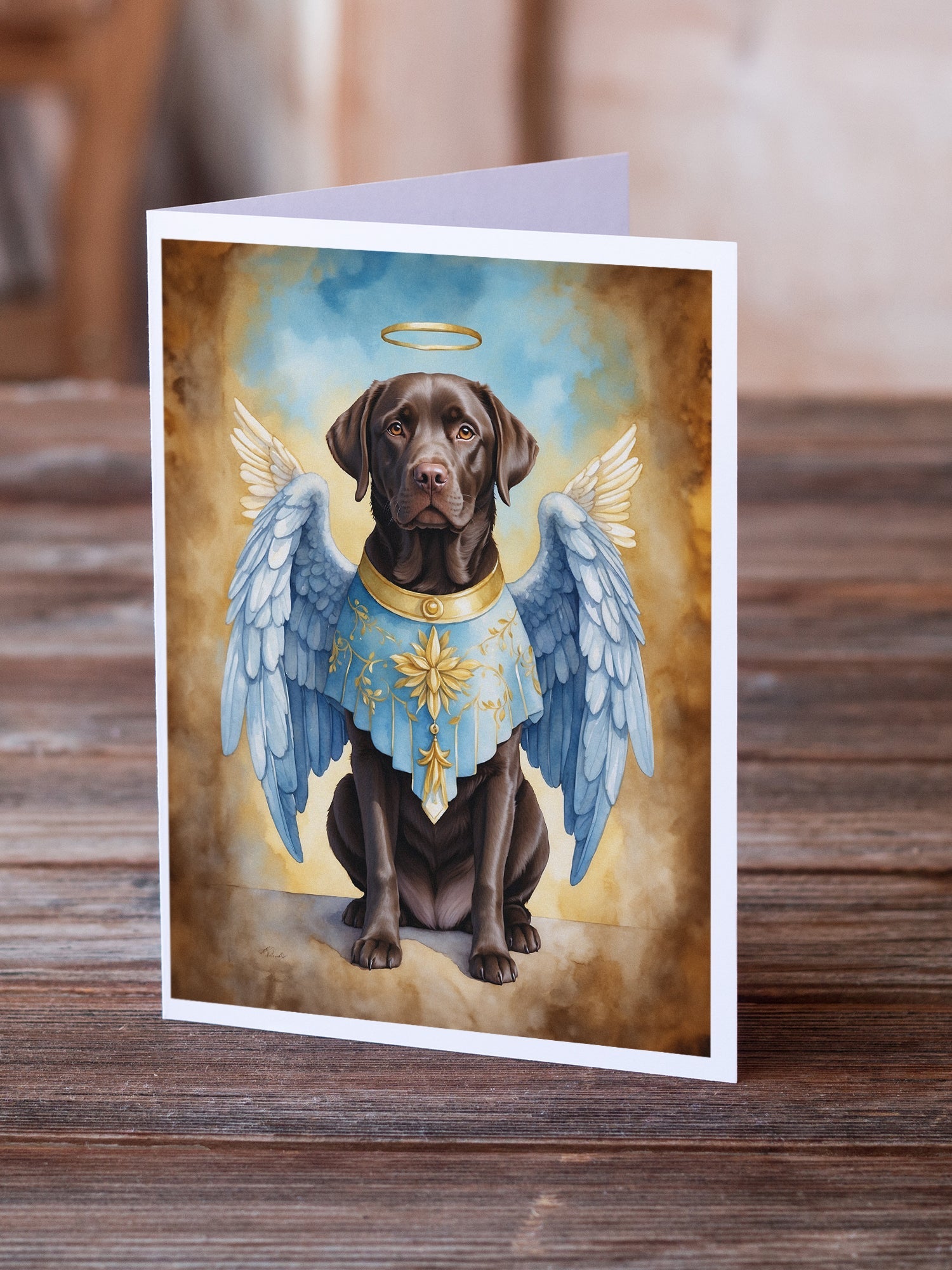 Chocolate Labrador Retriever My Angel Greeting Cards Pack of 8 Blank Cards with Envelopes Whimsical A7 Size 5x7
