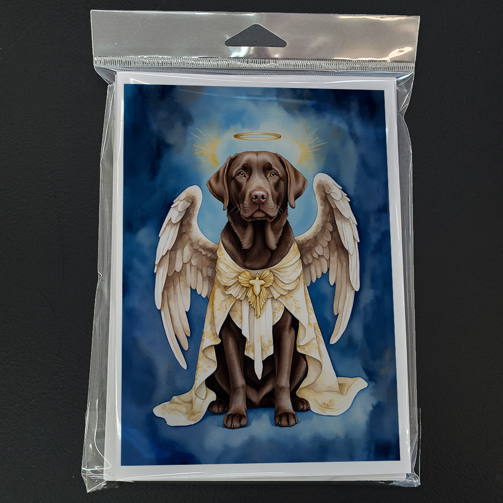 Chocolate Labrador Retriever My Angel Greeting Cards Pack of 8 Blank Cards with Envelopes Whimsical A7 Size 5x7