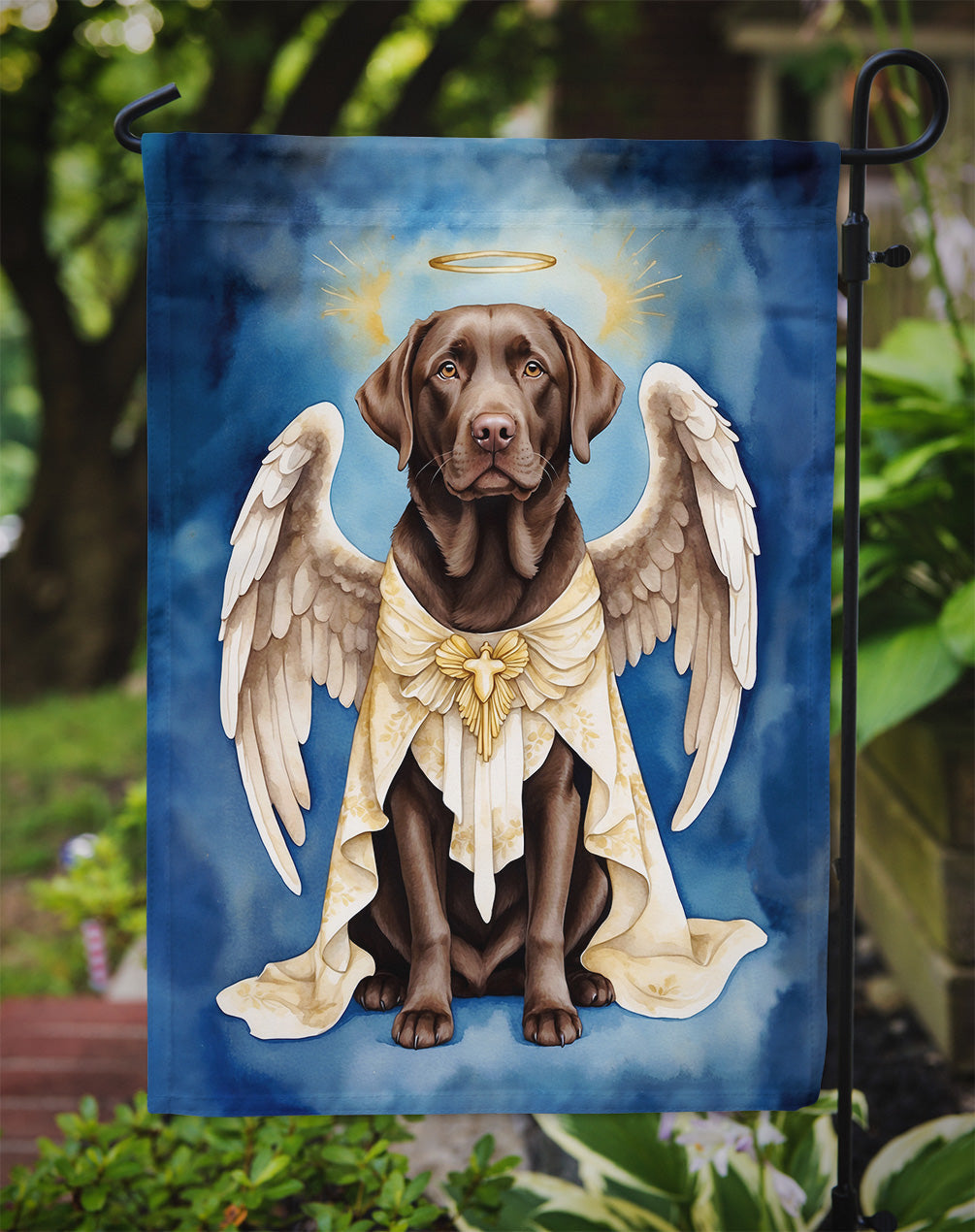 Chocolate Labrador Retriever My Angel Garden Flag Mailbox Decorative Yard Banner Outside Patio Artwork for Flower Beds, Garden Size, Multicolor