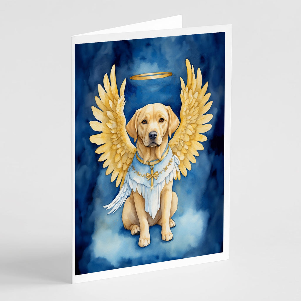 Yellow Chocolate Labrador Retriever My Angel Greeting Cards Pack of 8 Blank Cards with Envelopes Whimsical A7 Size 5x7