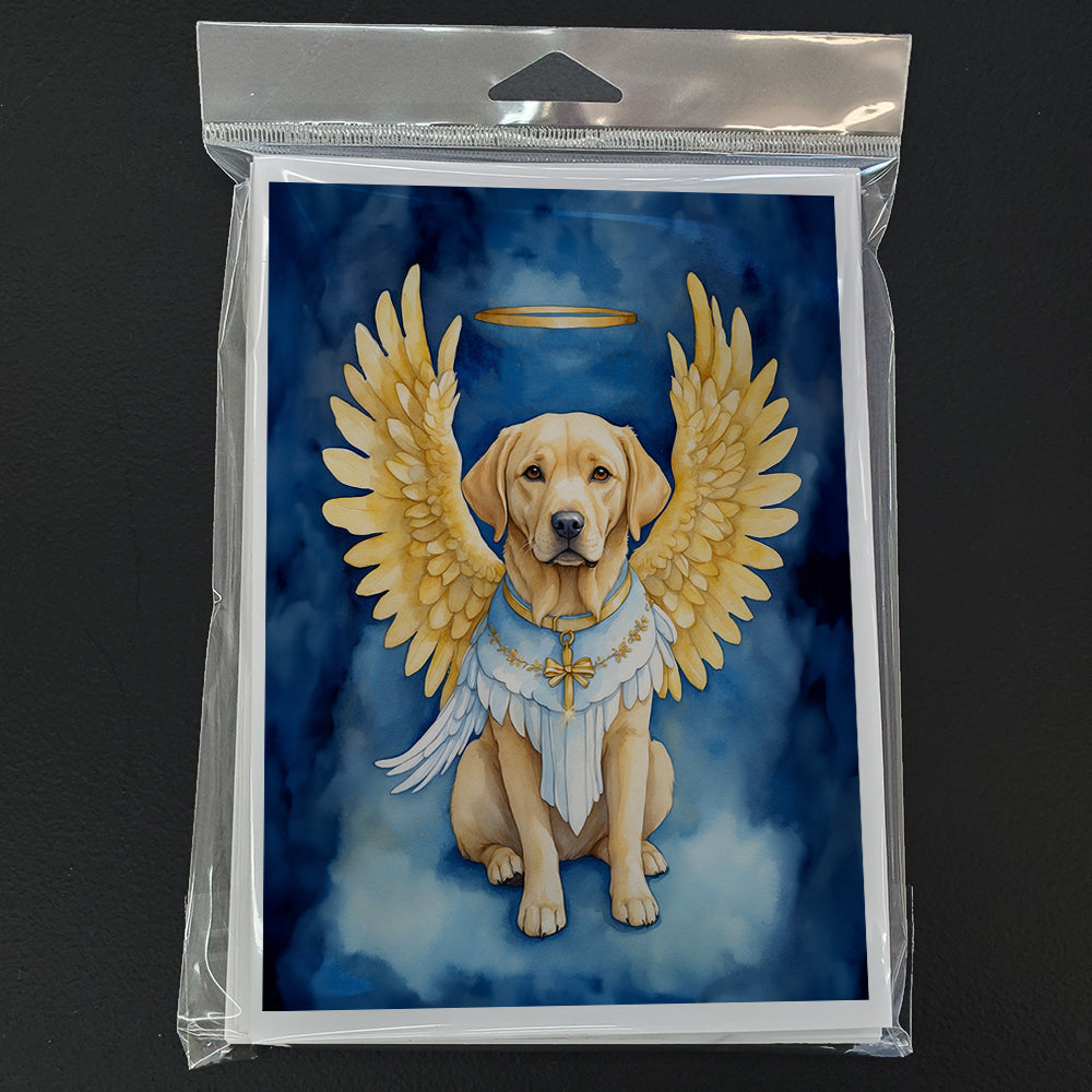 Yellow Chocolate Labrador Retriever My Angel Greeting Cards Pack of 8 Blank Cards with Envelopes Whimsical A7 Size 5x7