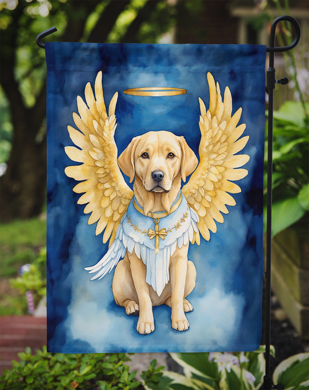 Yellow Chocolate Labrador Retriever My Angel Garden Flag Mailbox Decorative Yard Banner Outside Patio Artwork for Flower Beds, Garden Size, Multicolor