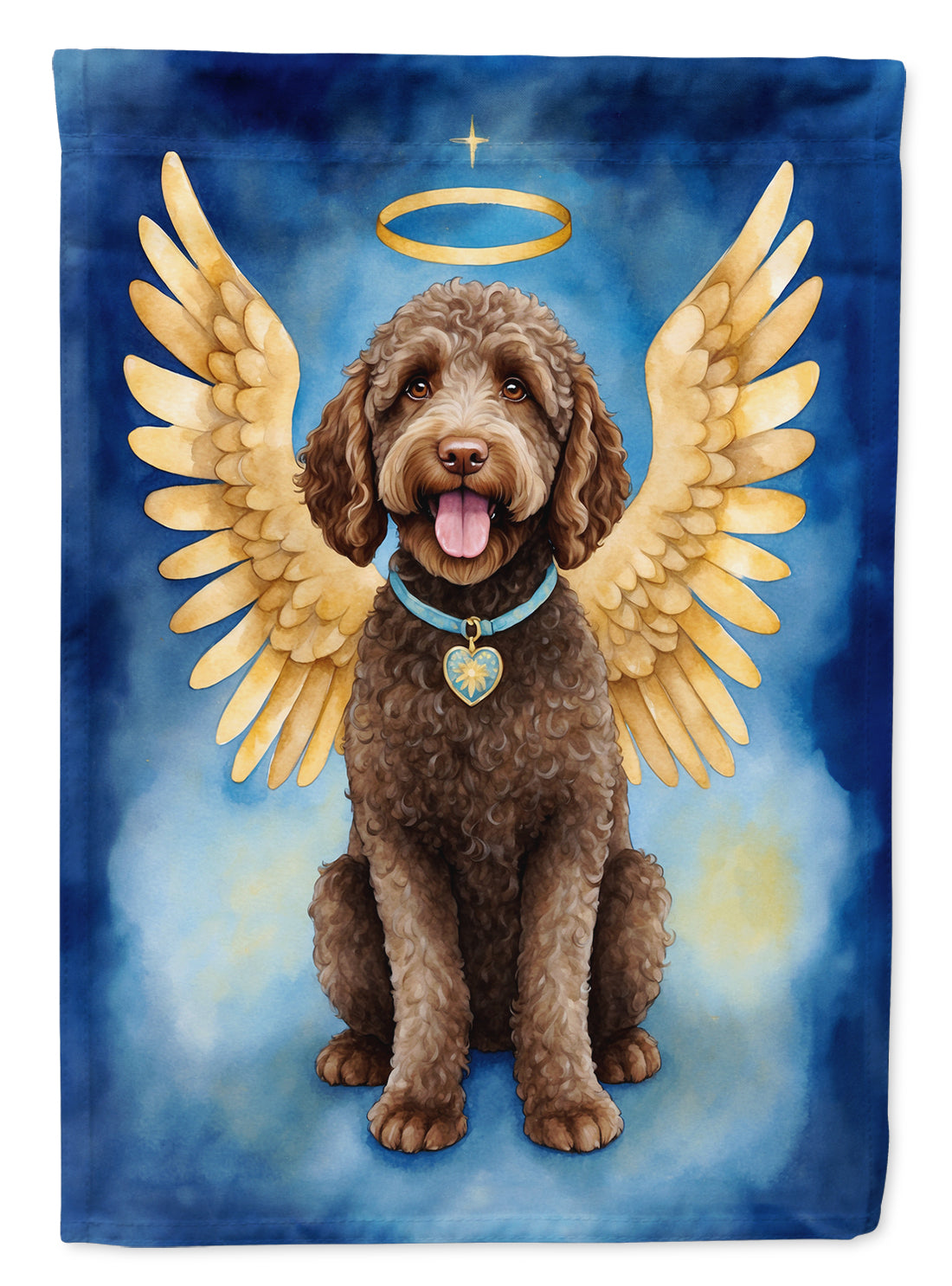 Labradoodle My Angel House Flag 28x40 Porch Sleeve Pole Decorative Outside Yard Banner Artwork Wall Hanging, Polyester