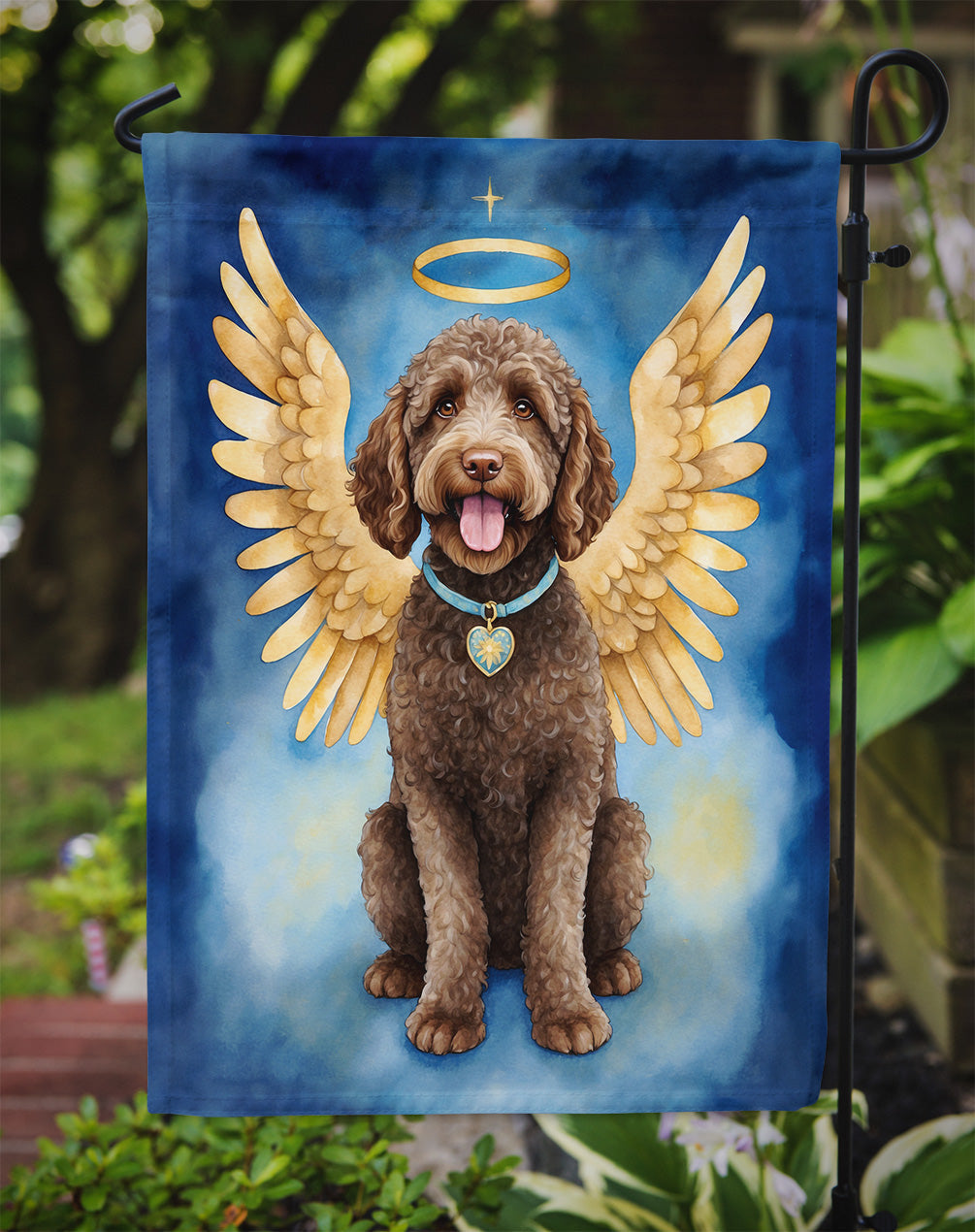 Labradoodle My Angel Garden Flag Mailbox Decorative Yard Banner Outside Patio Artwork for Flower Beds, Garden Size, Multicolor