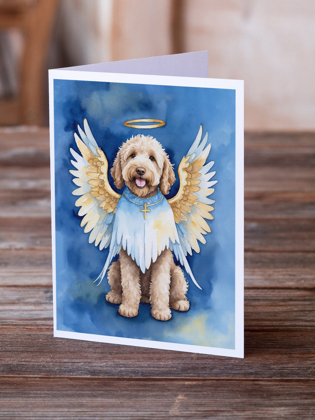Labradoodle My Angel Greeting Cards Pack of 8 Blank Cards with Envelopes Whimsical A7 Size 5x7