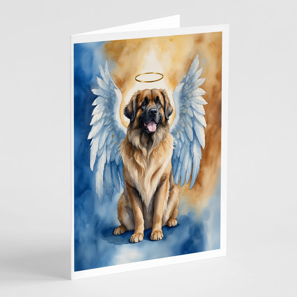 Leonberger My Angel Greeting Cards Pack of 8 Blank Cards with Envelopes Whimsical A7 Size 5x7