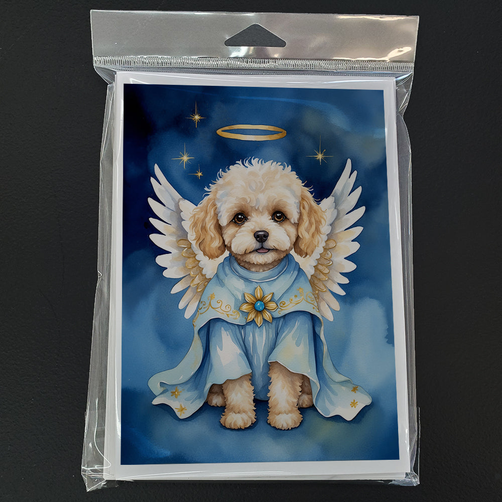 Maltipoo My Angel Greeting Cards Pack of 8 Blank Cards with Envelopes Whimsical A7 Size 5x7