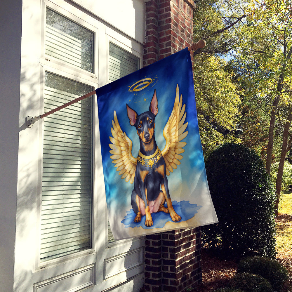 Manchester Terrier My Angel House Flag 28x40 Porch Sleeve Pole Decorative Outside Yard Banner Artwork Wall Hanging, Polyester