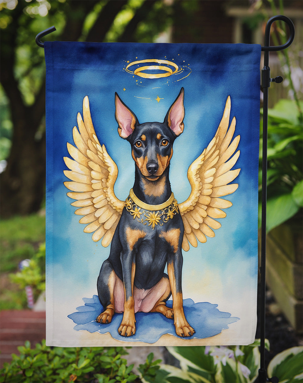 Manchester Terrier My Angel Garden Flag Mailbox Decorative Yard Banner Outside Patio Artwork for Flower Beds, Garden Size, Multicolor