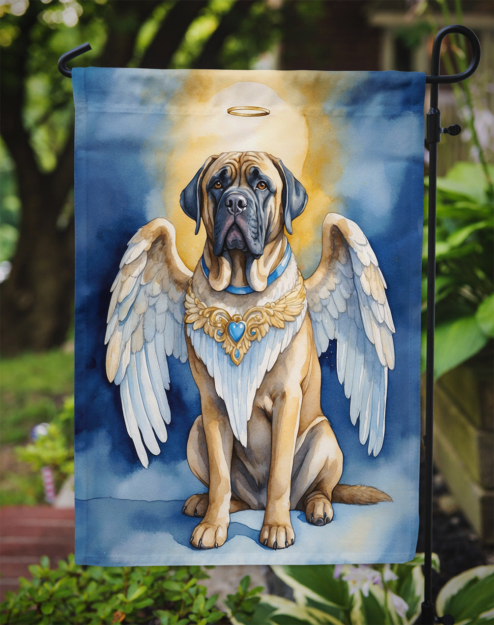 Mastiff My Angel Garden Flag Mailbox Decorative Yard Banner Outside Patio Artwork for Flower Beds, Garden Size, Multicolor