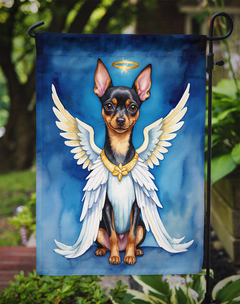 Miniature Pinscher My Angel Garden Flag Mailbox Decorative Yard Banner Outside Patio Artwork for Flower Beds, Garden Size, Multicolor