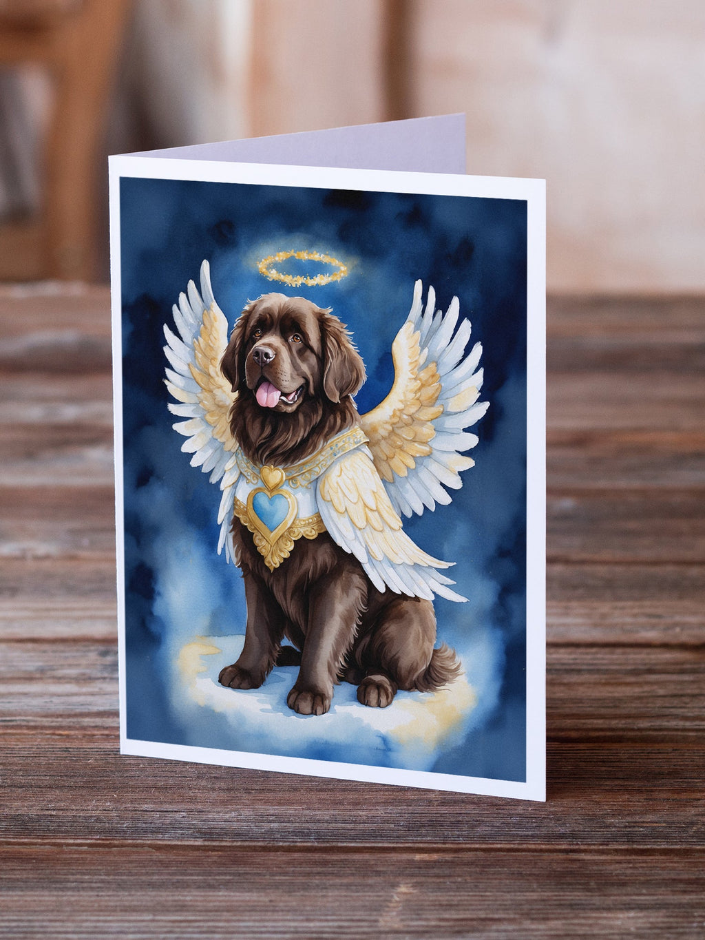 Newfoundland My Angel Greeting Cards Pack of 8 Blank Cards with Envelopes Whimsical A7 Size 5x7