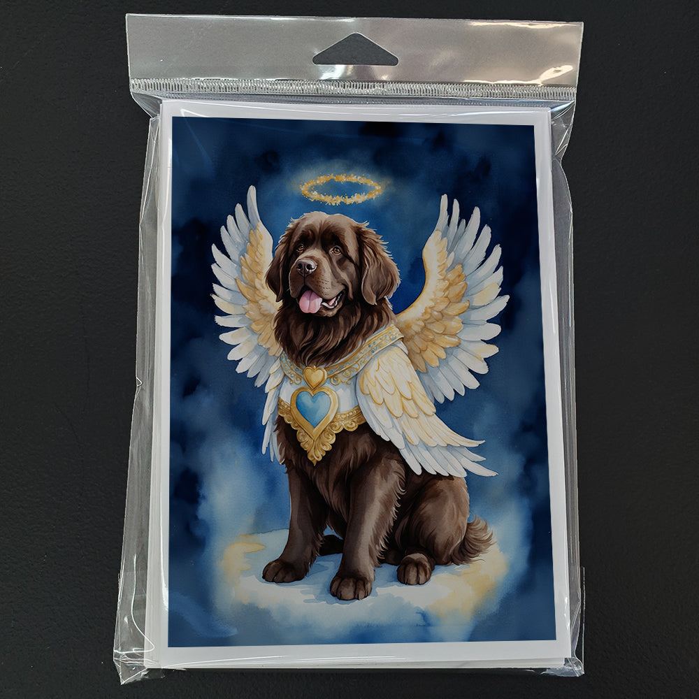 Newfoundland My Angel Greeting Cards Pack of 8 Blank Cards with Envelopes Whimsical A7 Size 5x7
