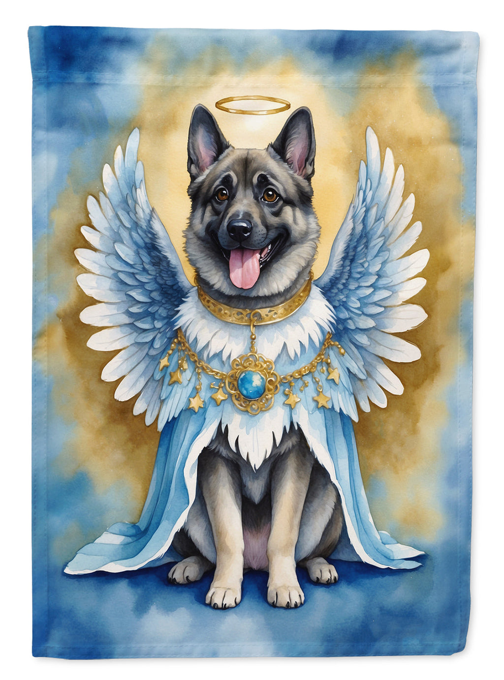 Norwegian Elkhound My Angel Garden Flag Mailbox Decorative Yard Banner Outside Patio Artwork for Flower Beds, Garden Size, Multicolor