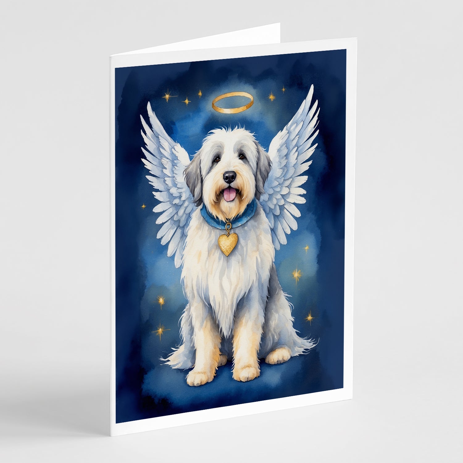 Old English Sheepdog My Angel Greeting Cards Pack of 8 Blank Cards with Envelopes Whimsical A7 Size 5x7