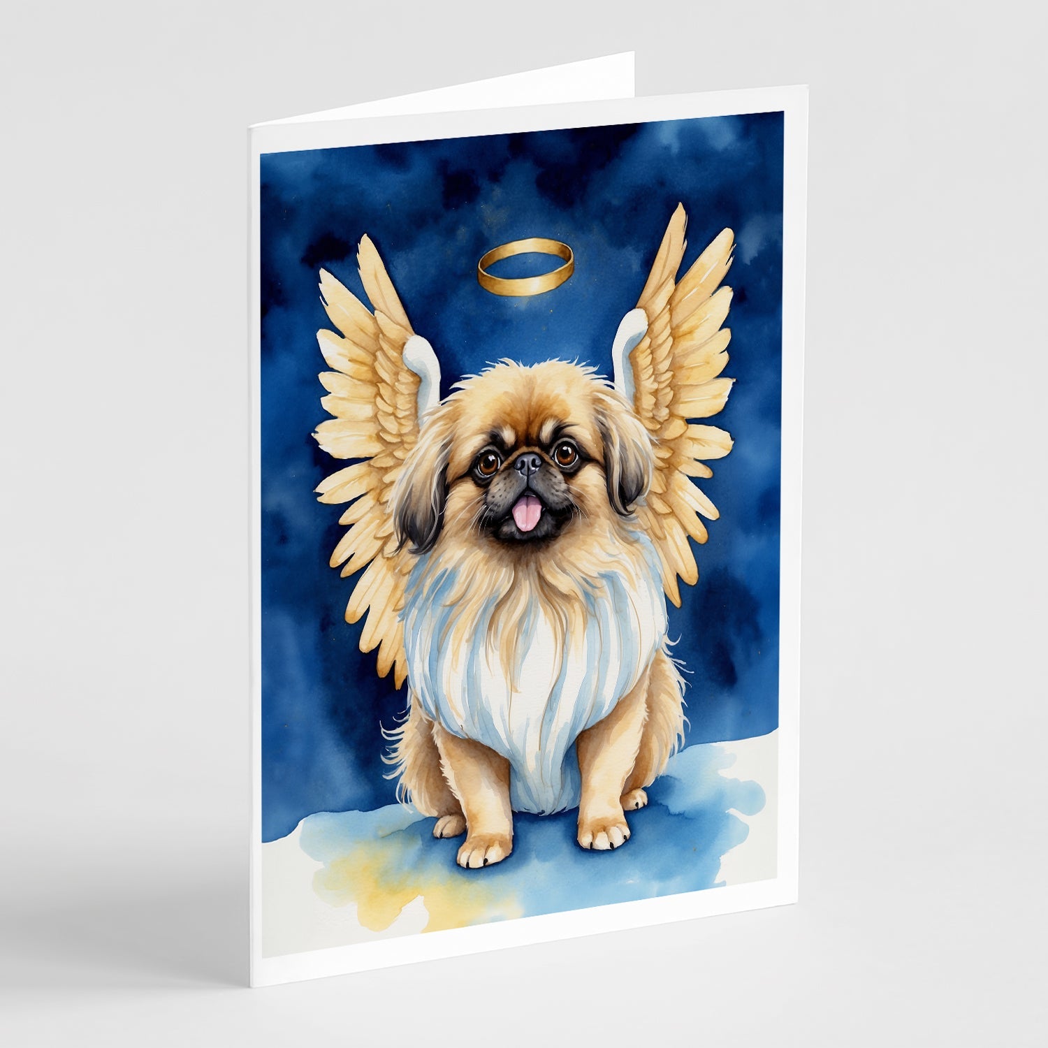Pekingese My Angel Greeting Cards Pack of 8 Blank Cards with Envelopes Whimsical A7 Size 5x7