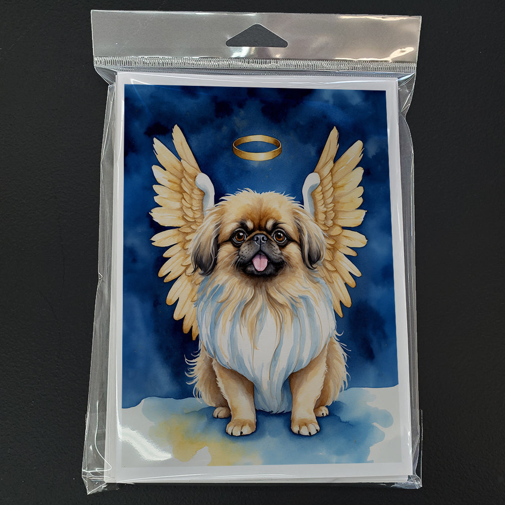 Pekingese My Angel Greeting Cards Pack of 8 Blank Cards with Envelopes Whimsical A7 Size 5x7