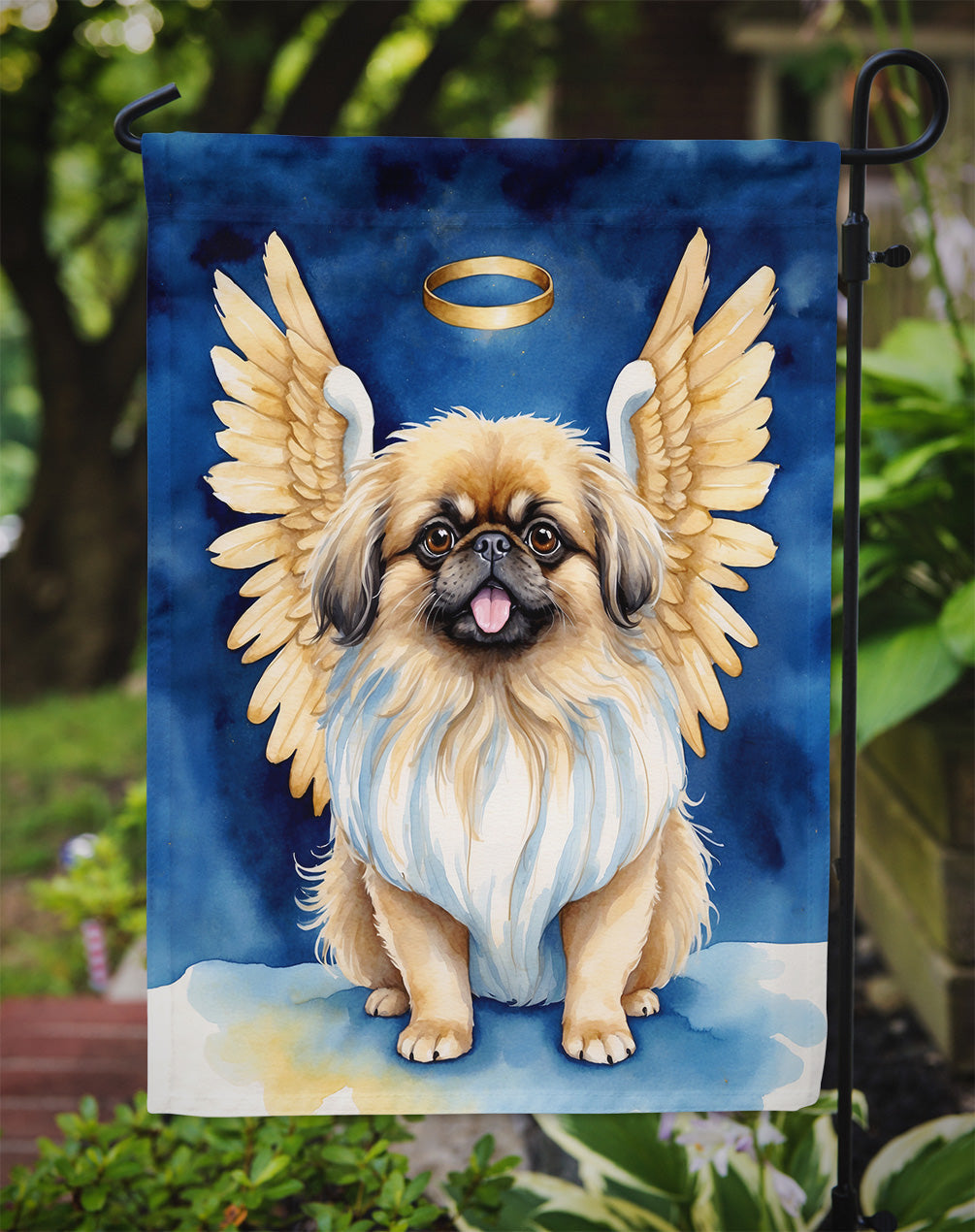 Pekingese My Angel Garden Flag Mailbox Decorative Yard Banner Outside Patio Artwork for Flower Beds, Garden Size, Multicolor