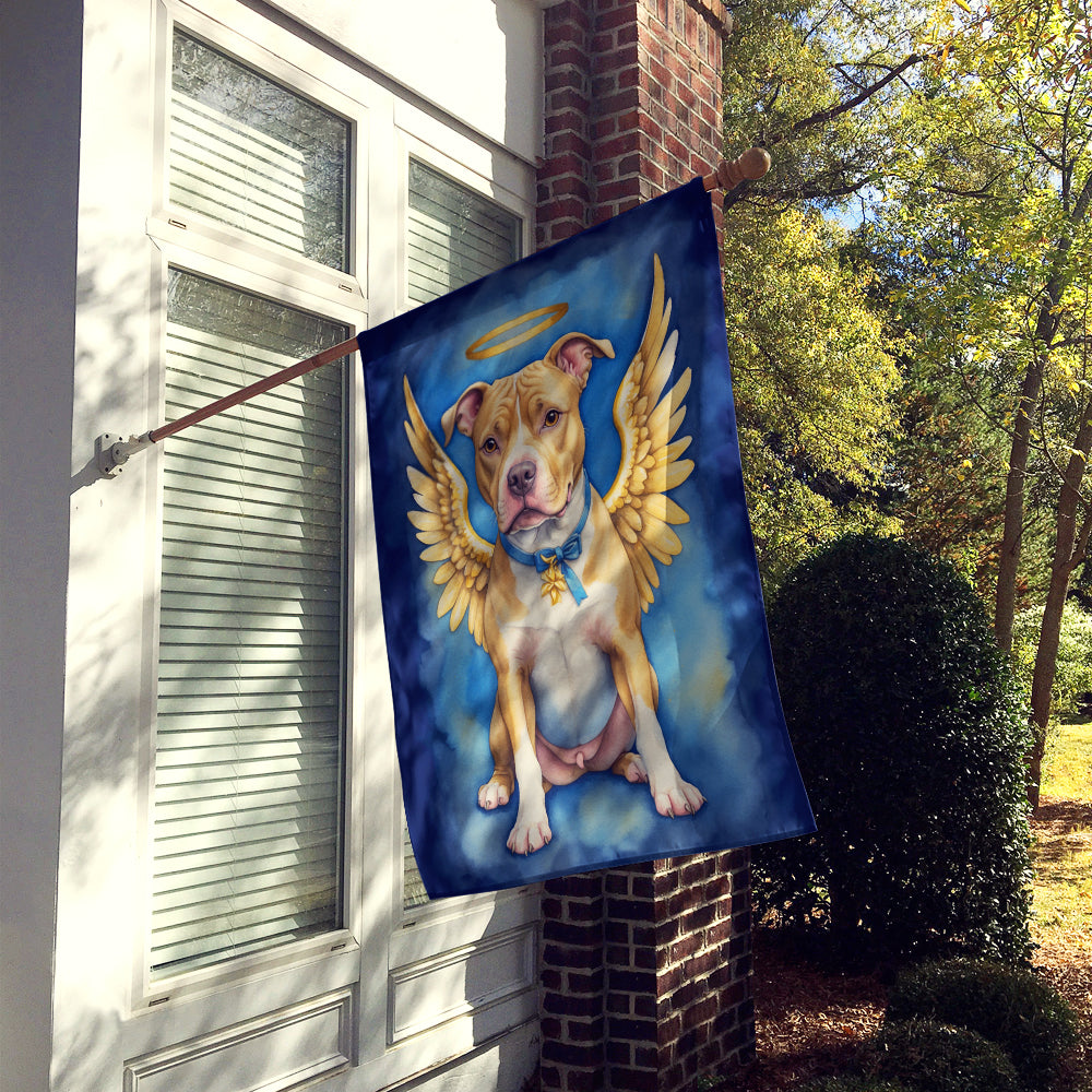 Pit Bull Terrier My Angel House Flag 28x40 Porch Sleeve Pole Decorative Outside Yard Banner Artwork Wall Hanging, Polyester