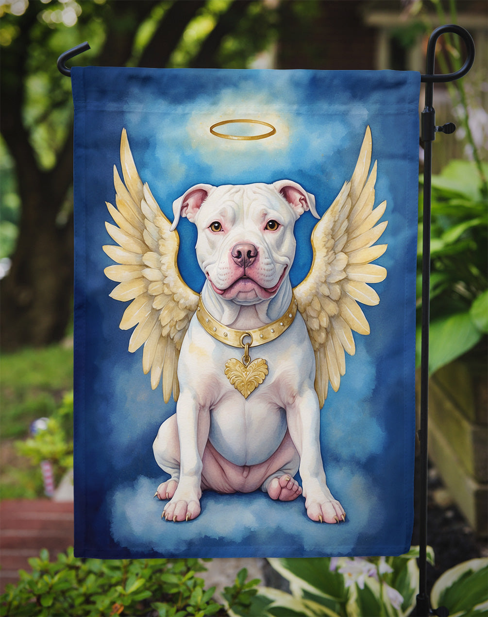 Pit Bull Terrier My Angel Garden Flag Mailbox Decorative Yard Banner Outside Patio Artwork for Flower Beds, Garden Size, Multicolor