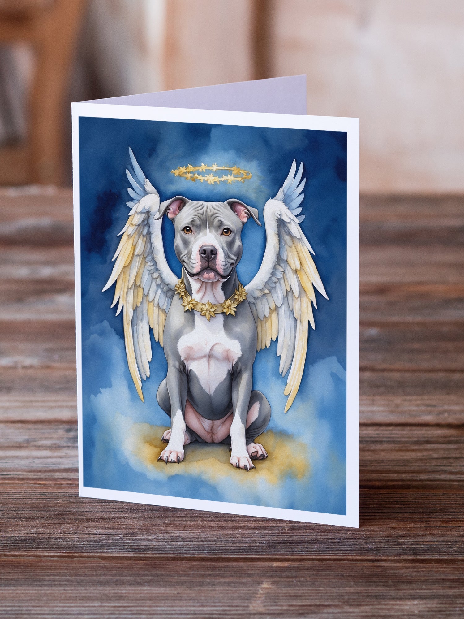 Pit Bull Terrier My Angel Greeting Cards Pack of 8 Blank Cards with Envelopes Whimsical A7 Size 5x7