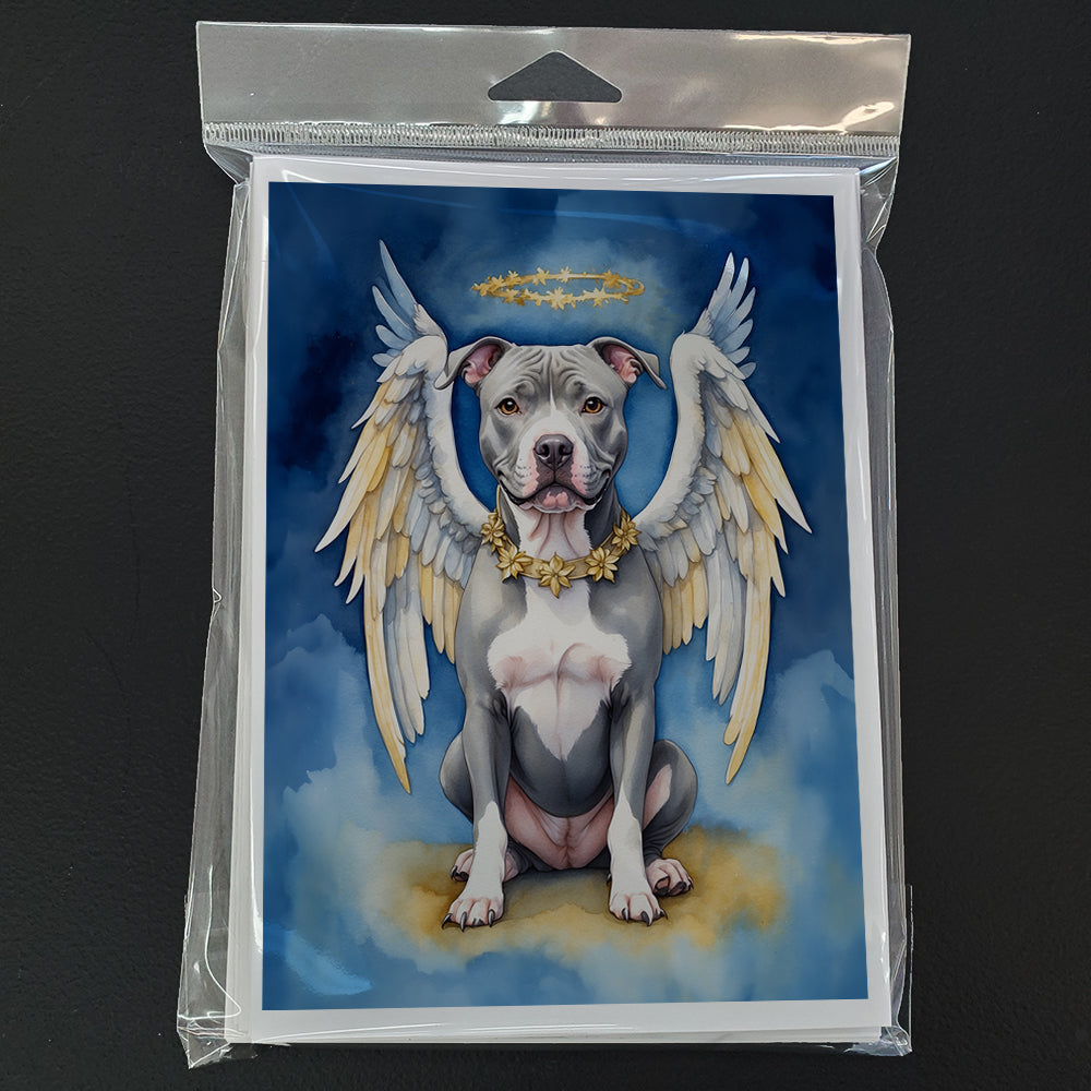Pit Bull Terrier My Angel Greeting Cards Pack of 8 Blank Cards with Envelopes Whimsical A7 Size 5x7