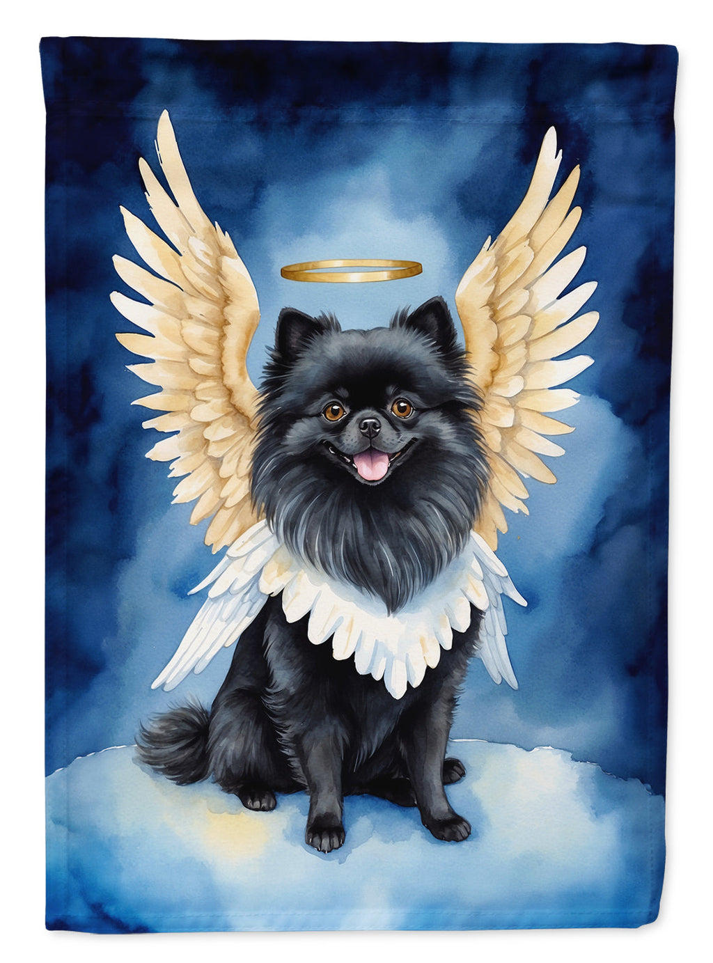 Black Pomeranian My Angel Garden Flag Mailbox Decorative Yard Banner Outside Patio Artwork for Flower Beds, Garden Size, Multicolor
