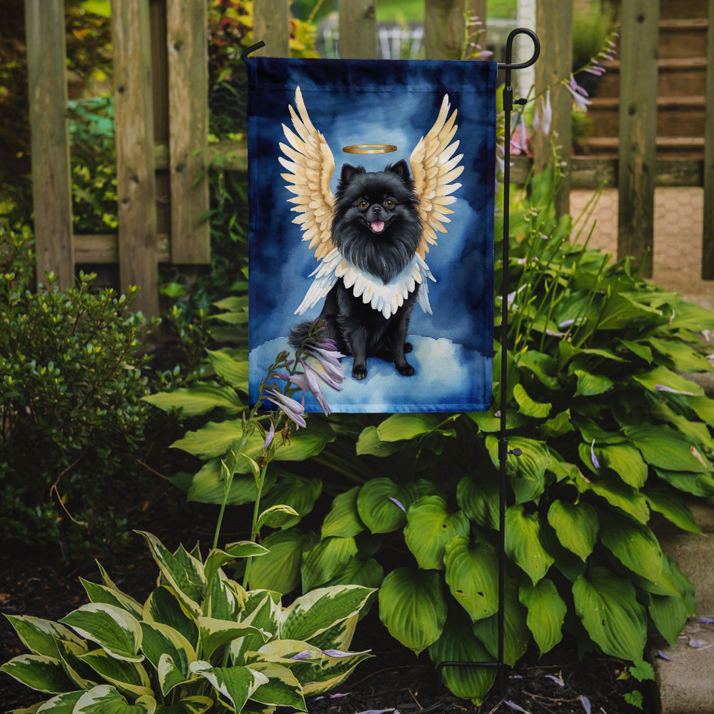 Black Pomeranian My Angel Garden Flag Mailbox Decorative Yard Banner Outside Patio Artwork for Flower Beds, Garden Size, Multicolor