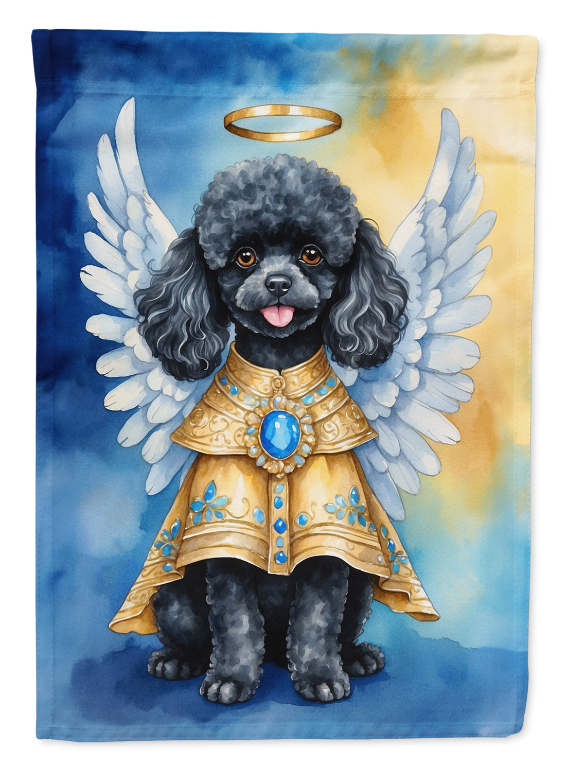 Black Poodle My Angel Garden Flag Mailbox Decorative Yard Banner Outside Patio Artwork for Flower Beds, Garden Size, Multicolor