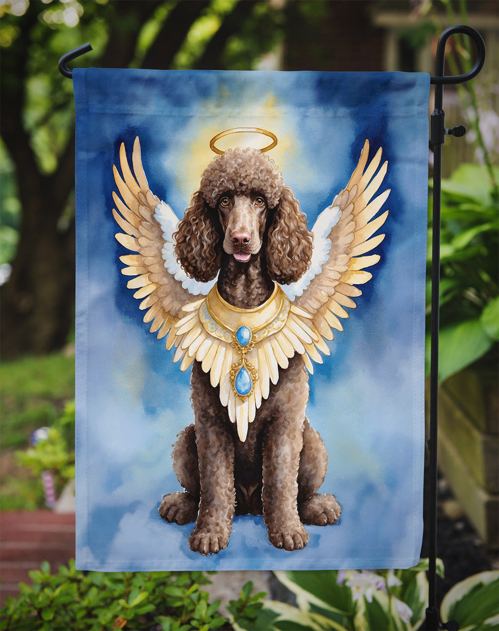 Chocolate Poodle My Angel Garden Flag Mailbox Decorative Yard Banner Outside Patio Artwork for Flower Beds, Garden Size, Multicolor