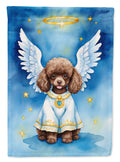 Chocolate Poodle My Angel House Flag 28x40 Porch Sleeve Pole Decorative Outside Yard Banner Artwork Wall Hanging, Polyester