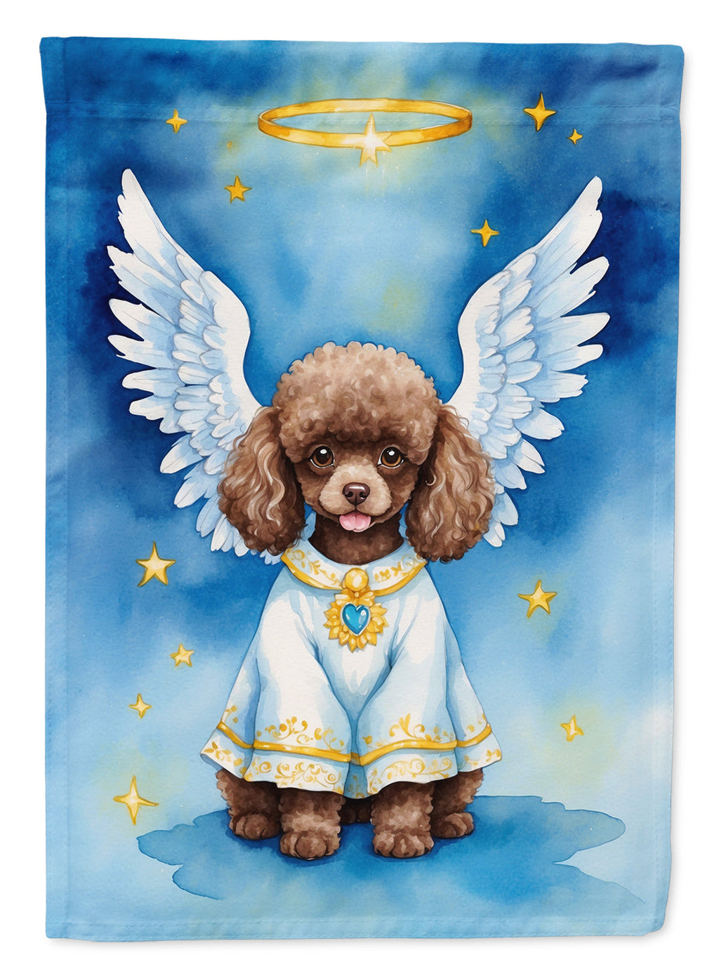 Chocolate Poodle My Angel Garden Flag Mailbox Decorative Yard Banner Outside Patio Artwork for Flower Beds, Garden Size, Multicolor