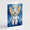 White Poodle My Angel Greeting Cards Pack of 8 Blank Cards with Envelopes Whimsical A7 Size 5x7