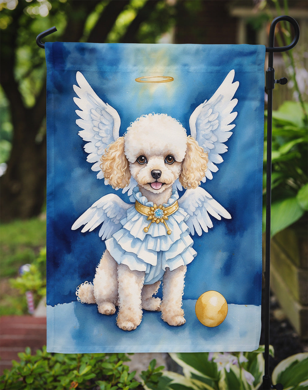 Poodle My Angel Garden Flag Mailbox Decorative Yard Banner Outside Patio Artwork for Flower Beds, Garden Size, Multicolor