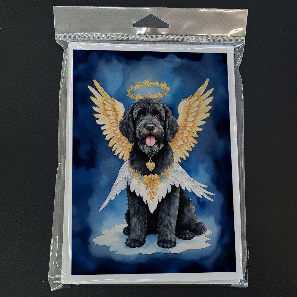 Portuguese Water Dog My Angel Greeting Cards Pack of 8 Blank Cards with Envelopes Whimsical A7 Size 5x7