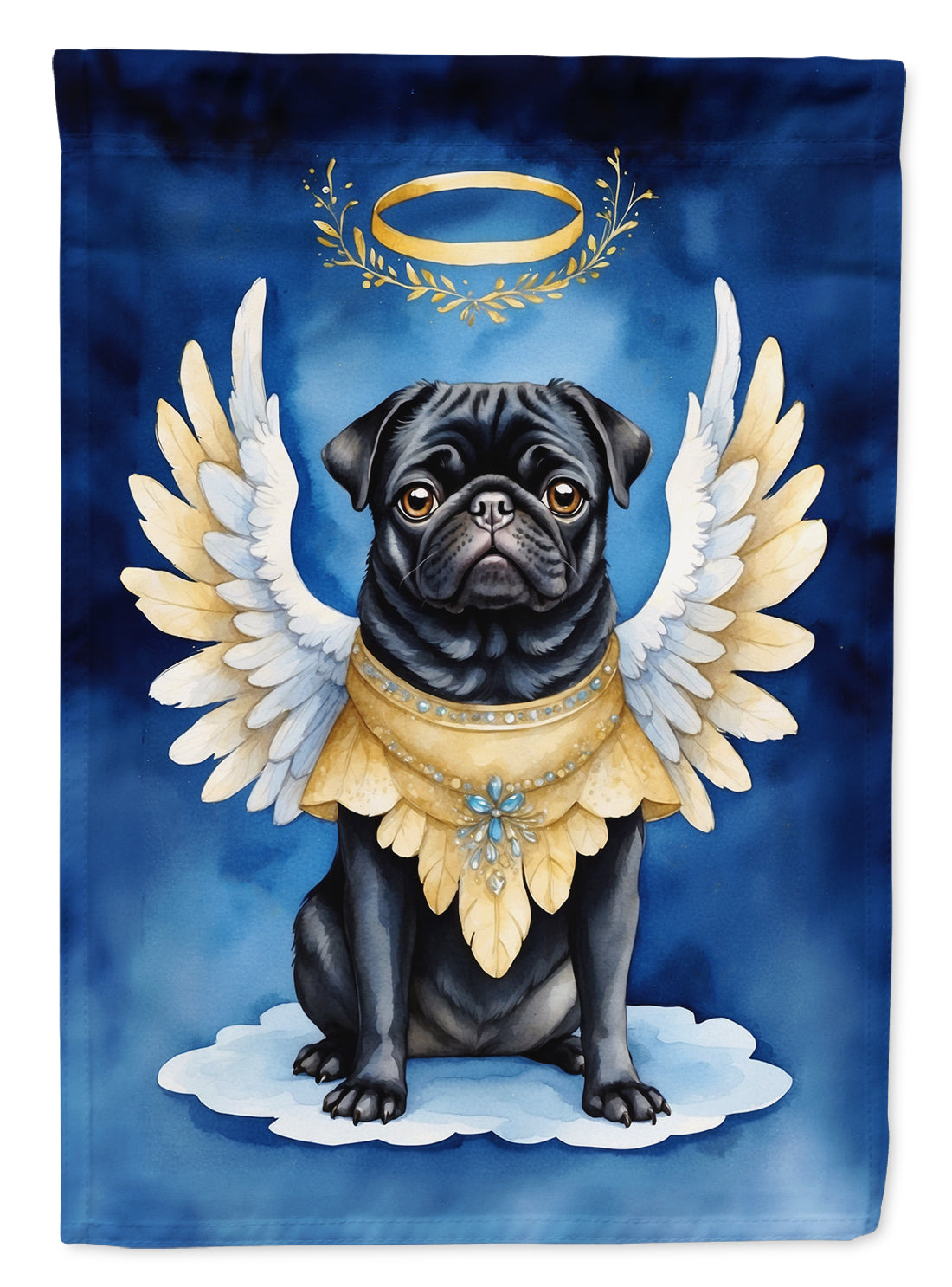 Black Pug My Angel Garden Flag Mailbox Decorative Yard Banner Outside Patio Artwork for Flower Beds, Garden Size, Multicolor