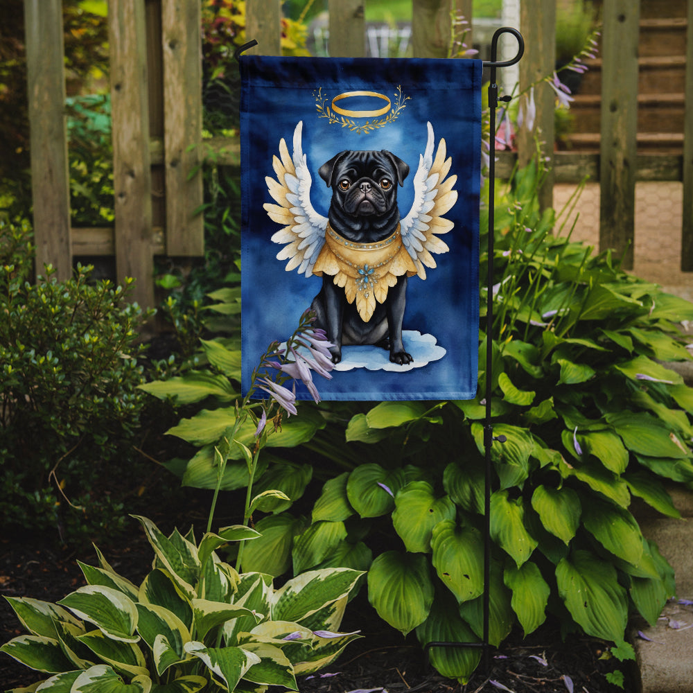 Black Pug My Angel Garden Flag Mailbox Decorative Yard Banner Outside Patio Artwork for Flower Beds, Garden Size, Multicolor
