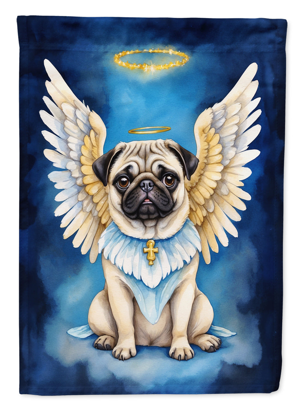 Pug My Angel Garden Flag Mailbox Decorative Yard Banner Outside Patio Artwork for Flower Beds, Garden Size, Multicolor