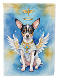 Rat Terrier My Angel House Flag 28x40 Porch Sleeve Pole Decorative Outside Yard Banner Artwork Wall Hanging, Polyester