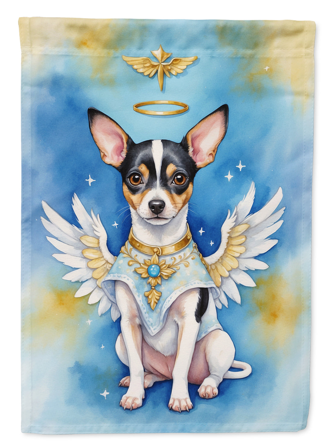 Rat Terrier My Angel Garden Flag Mailbox Decorative Yard Banner Outside Patio Artwork for Flower Beds, Garden Size, Multicolor