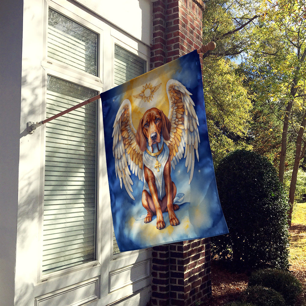Redbone Coonhound My Angel House Flag 28x40 Porch Sleeve Pole Decorative Outside Yard Banner Artwork Wall Hanging, Polyester