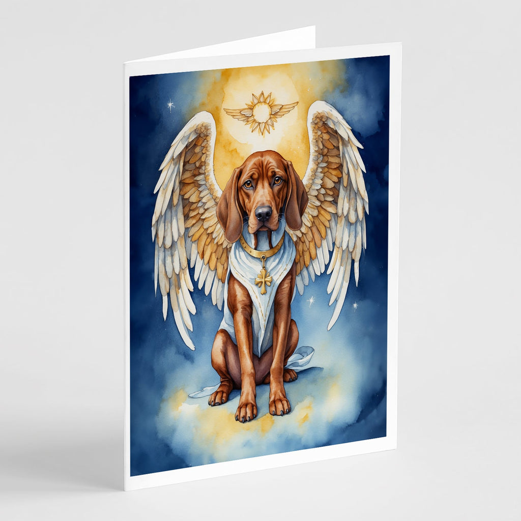 Redbone Coonhound My Angel Greeting Cards Pack of 8 Blank Cards with Envelopes Whimsical A7 Size 5x7