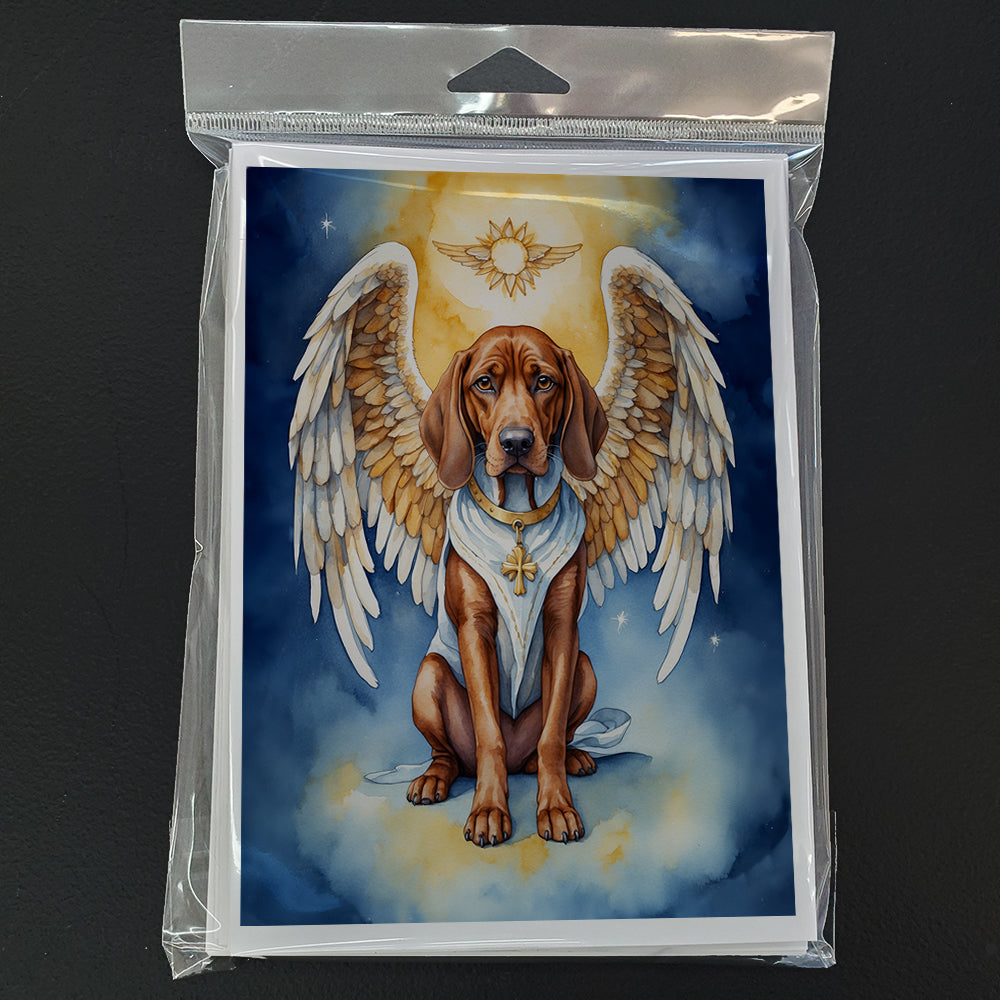 Redbone Coonhound My Angel Greeting Cards Pack of 8 Blank Cards with Envelopes Whimsical A7 Size 5x7