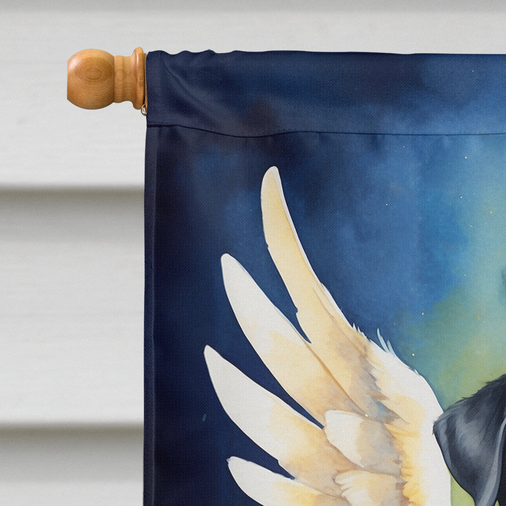 Rottweiler My Angel House Flag 28x40 Porch Sleeve Pole Decorative Outside Yard Banner Artwork Wall Hanging, Polyester