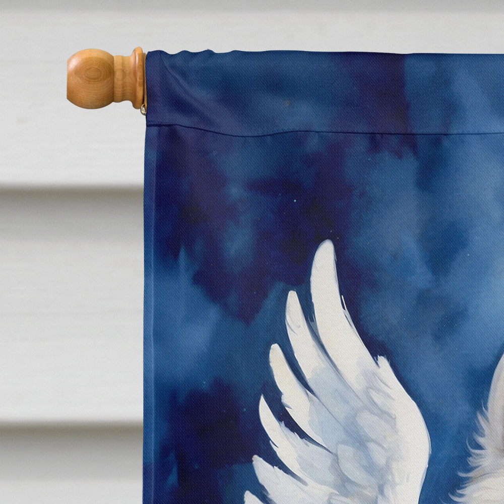 Samoyed My Angel House Flag 28x40 Porch Sleeve Pole Decorative Outside Yard Banner Artwork Wall Hanging, Polyester