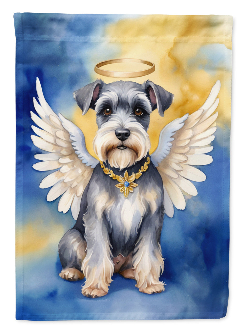 Schnauzer My Angel House Flag 28x40 Porch Sleeve Pole Decorative Outside Yard Banner Artwork Wall Hanging, Polyester