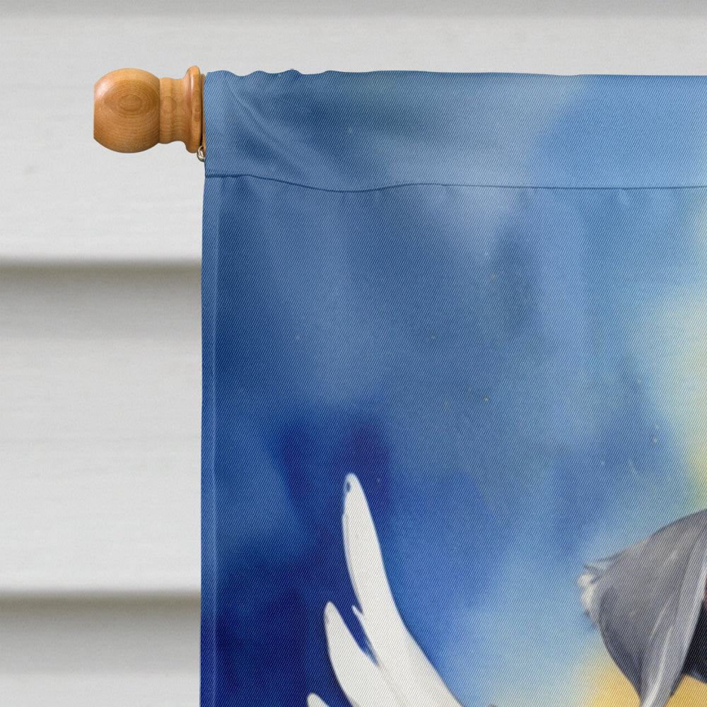 Schnauzer My Angel House Flag 28x40 Porch Sleeve Pole Decorative Outside Yard Banner Artwork Wall Hanging, Polyester