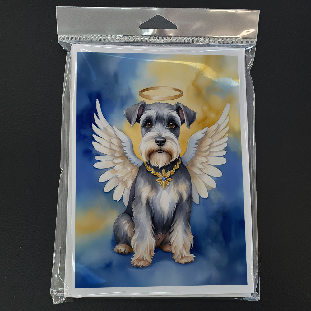 Schnauzer My Angel Greeting Cards Pack of 8 Blank Cards with Envelopes Whimsical A7 Size 5x7
