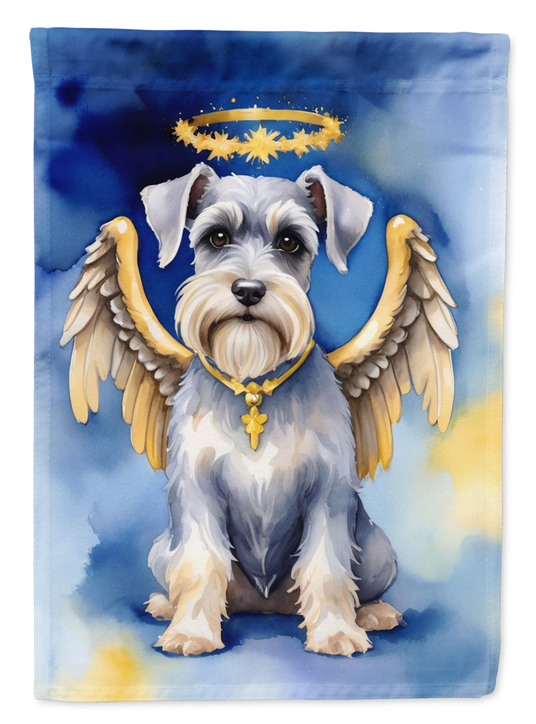 Schnauzer My Angel House Flag 28x40 Porch Sleeve Pole Decorative Outside Yard Banner Artwork Wall Hanging, Polyester